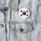Badge Rond 5 Cm Drapeau de la Corée du Sud (En situation)