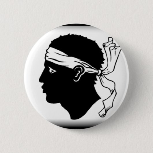 Badge Rond 5 Cm Drapeau de la Corse France (Devant)