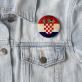 Badge Rond 5 Cm Drapeau de la Croatie (En situation)