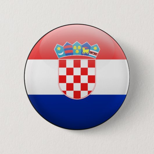 Badge Rond 5 Cm Drapeau de la Croatie (Devant)