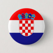 Badge Rond 5 Cm Drapeau de la Croatie (Devant)