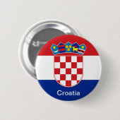 Badge Rond 5 Cm Drapeau de la Croatie (Devant & derrière)