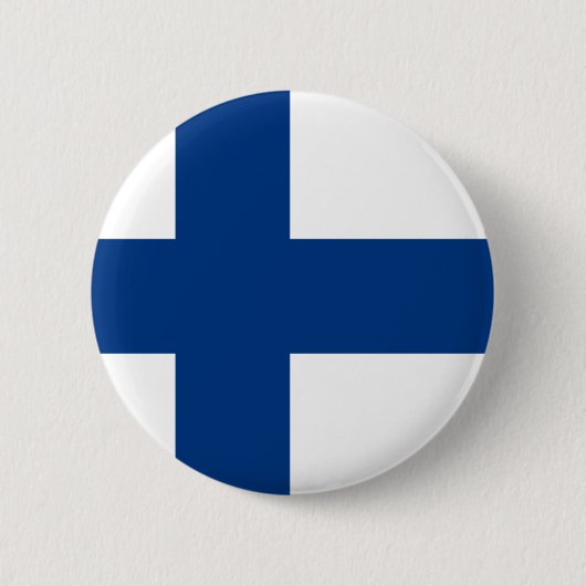 Badge Rond 5 Cm Drapeau de la Croix Bleue de Finlande sur le Pince (Devant)