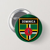 Badge Rond 5 Cm Drapeau de la Dominique (Devant & derrière)
