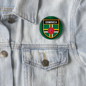 Badge Rond 5 Cm Drapeau de la Dominique (En situation)