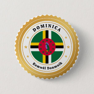 Badge Rond 5 Cm Drapeau de la Dominique