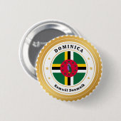 Badge Rond 5 Cm Drapeau de la Dominique (Devant & derrière)
