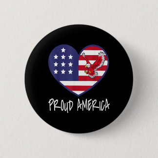 Badge Rond 5 Cm Drapeau de la fête de l'indépendance aigle cœur 4 