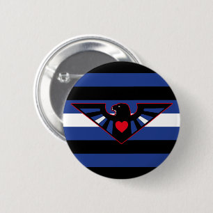 Badge Rond 5 Cm Drapeau de la Fierté d'aigle en cuir