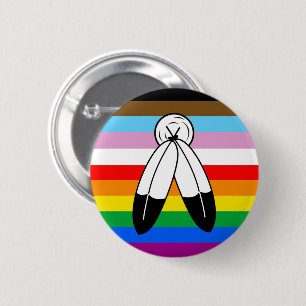 Badge Rond 5 Cm Drapeau de la fierté de progrès LGBTQ+