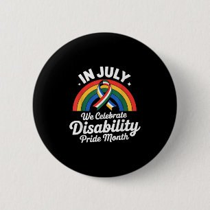 Badge Rond 5 Cm Drapeau de la fierté d'invalidité Juillet Mois de 