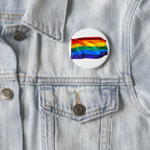 Badge Rond 5 Cm Drapeau de la fierté gay de SlipperyJoe's flottant
