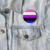 Badge Rond 5 Cm Drapeau de la Fierté Genderfluide (En situation)