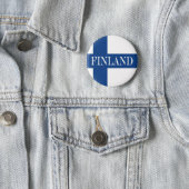 Badge Rond 5 Cm Drapeau de la Finlande Croix Bleue Suomi (En situation)