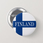 Badge Rond 5 Cm Drapeau de la Finlande Croix Bleue Suomi (Devant & derrière)