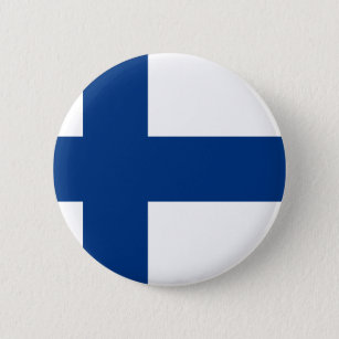 Badge Rond 5 Cm Drapeau de la Finlande (lippu de Suomen, flagga de