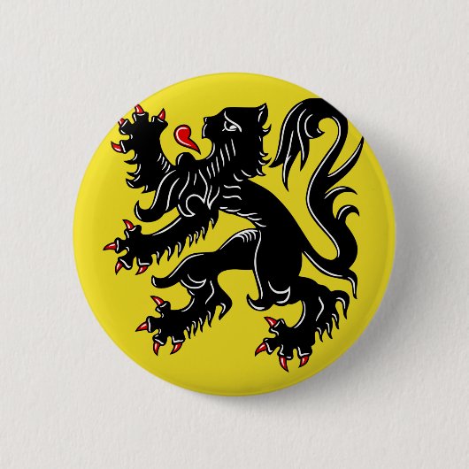 Badge Rond 5 Cm Drapeau de la Flandre (Belgique) (Devant)