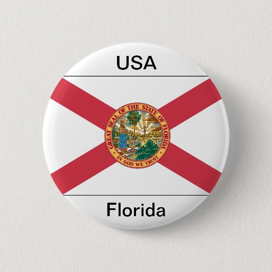Badge Rond 5 Cm Drapeau de la Floride (Devant)