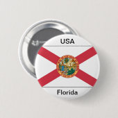 Badge Rond 5 Cm Drapeau de la Floride (Devant & derrière)