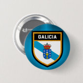 Badge Rond 5 Cm Drapeau de la Galicie (Devant & derrière)