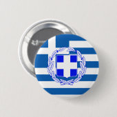 Badge Rond 5 Cm Drapeau de la Grèce (Devant & derrière)
