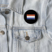 Badge Rond 5 Cm Drapeau de la Hollande avec le texte Pays-Bas (En situation)