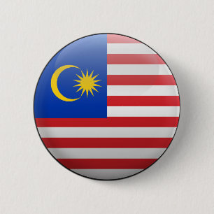 Badge Rond 5 Cm Drapeau de la Malaisie