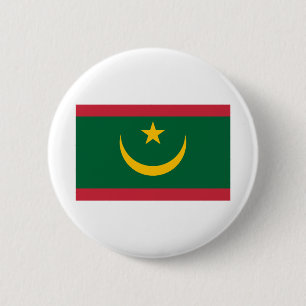 Badge Rond 5 Cm Drapeau de la Mauritanie