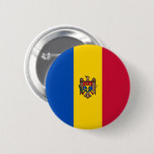 Badge Rond 5 Cm Drapeau de la Moldavie (Devant & derrière)