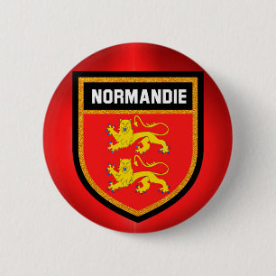 Badge Rond 5 Cm Drapeau de la Normandie