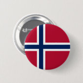 Badge Rond 5 Cm Drapeau de la Norvège (Devant & derrière)