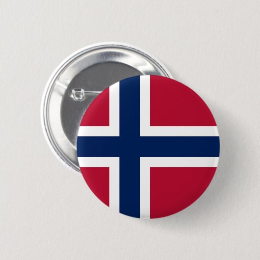 Badge Rond 5 Cm Drapeau de la Norvège (Devant & derrière)