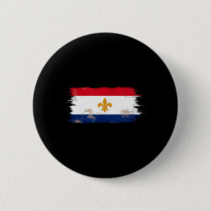 Badge Rond 5 Cm Drapeau de La Nouvelle-Orléans sans texte Fierté d