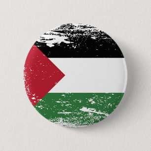 Badge Rond 5 Cm Drapeau de la Palestine Grunge
