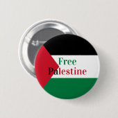 Badge Rond 5 Cm Drapeau de la Palestine libre (Devant & derrière)