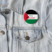 Badge Rond 5 Cm Drapeau de la Palestine libre (En situation)