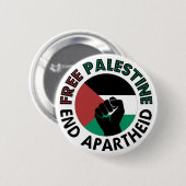 Badge Rond 5 Cm Drapeau de la Palestine libre pour mettre fin à l' (Devant & derrière)