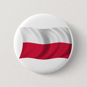 Badge Rond 5 Cm Drapeau de la Pologne