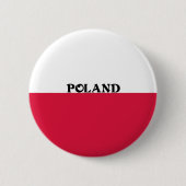 Badge Rond 5 Cm Drapeau de la Pologne (Devant)