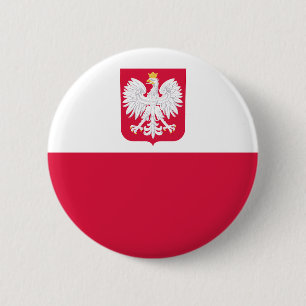 Badge Rond 5 Cm Drapeau de la Pologne