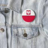 Badge Rond 5 Cm Drapeau de la Pologne (En situation)