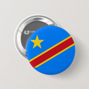 Badge Rond 5 Cm Drapeau de la RD Congo