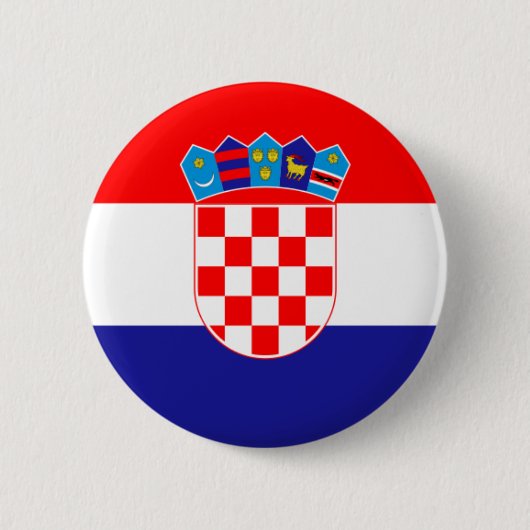Badge Rond 5 Cm Drapeau de la République de Croatie (Devant)
