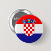 Badge Rond 5 Cm Drapeau de la République de Croatie (Devant & derrière)