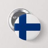 Badge Rond 5 Cm Drapeau de la République de Finlande (Devant & derrière)