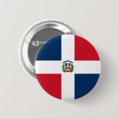 Badge Rond 5 Cm Drapeau de la République Dominicaine sur le (Devant & derrière)