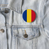 Badge Rond 5 Cm Drapeau de la Roumanie (En situation)