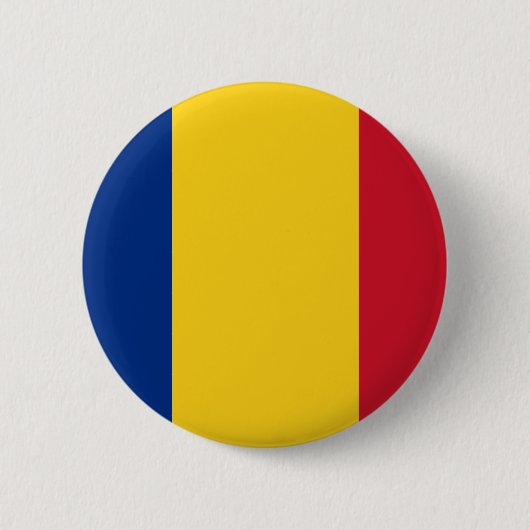 Badge Rond 5 Cm Drapeau de la Roumanie, Roumanie (Devant)