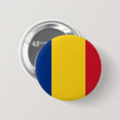 Badge Rond 5 Cm Drapeau de la Roumanie, Roumanie (Devant & derrière)