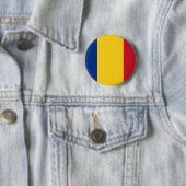 Badge Rond 5 Cm Drapeau de la Roumanie, Roumanie (En situation)